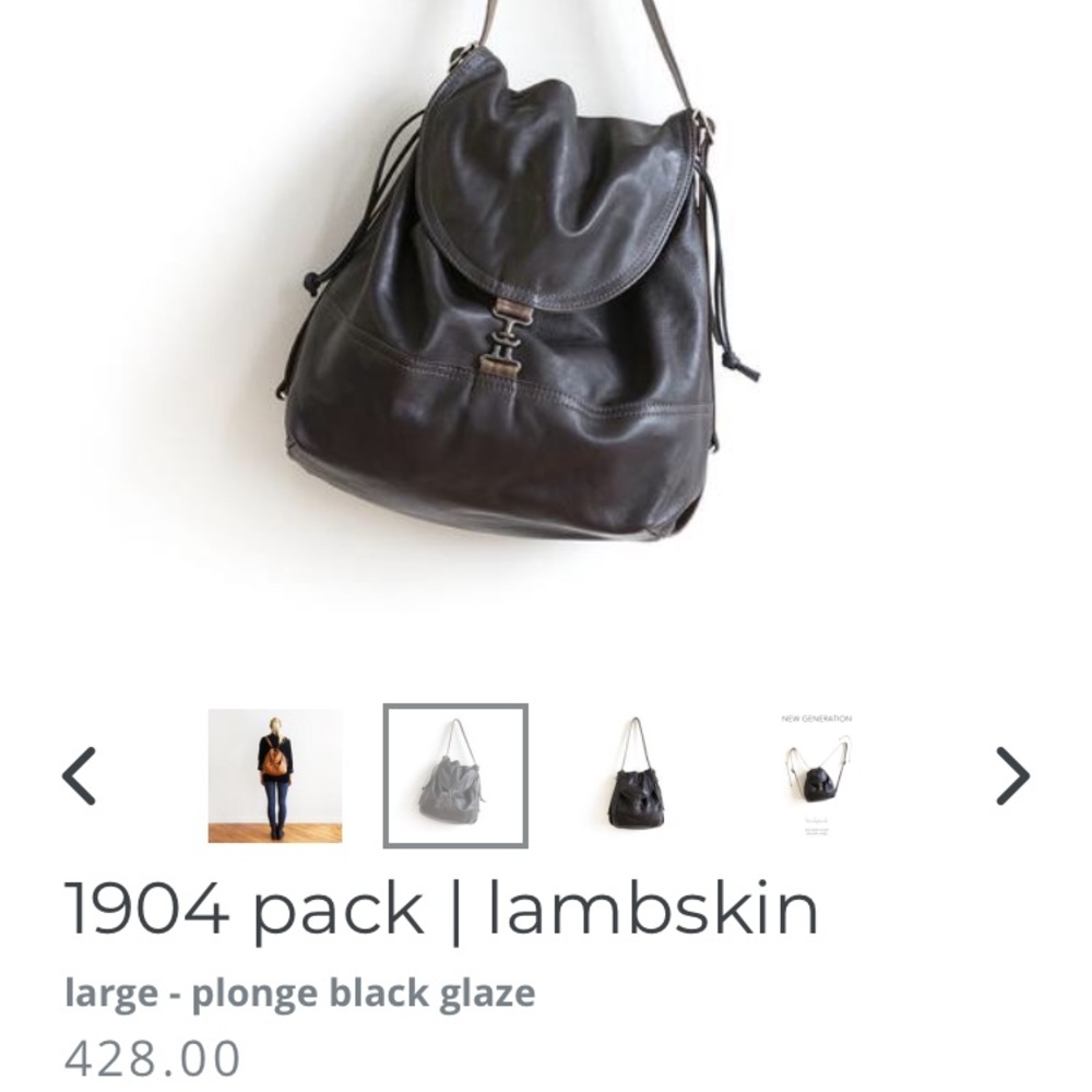 Black leather convertible backpack purse bag
